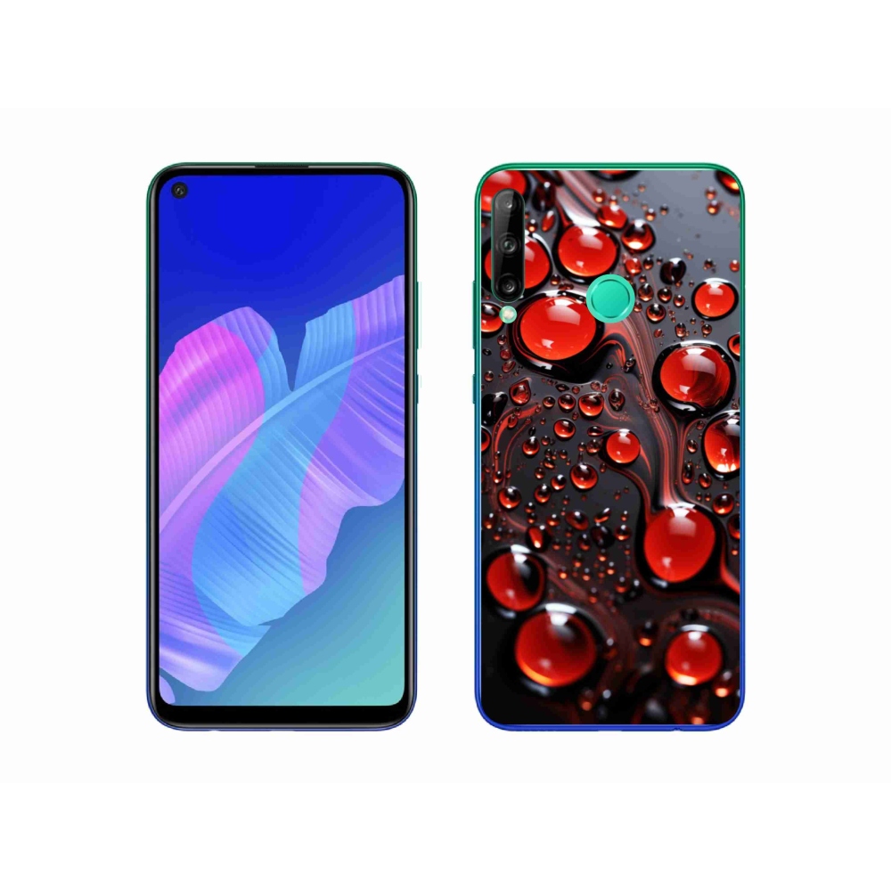 Gélový kryt mmCase na Huawei P40 Lite E - červené kvapky 2