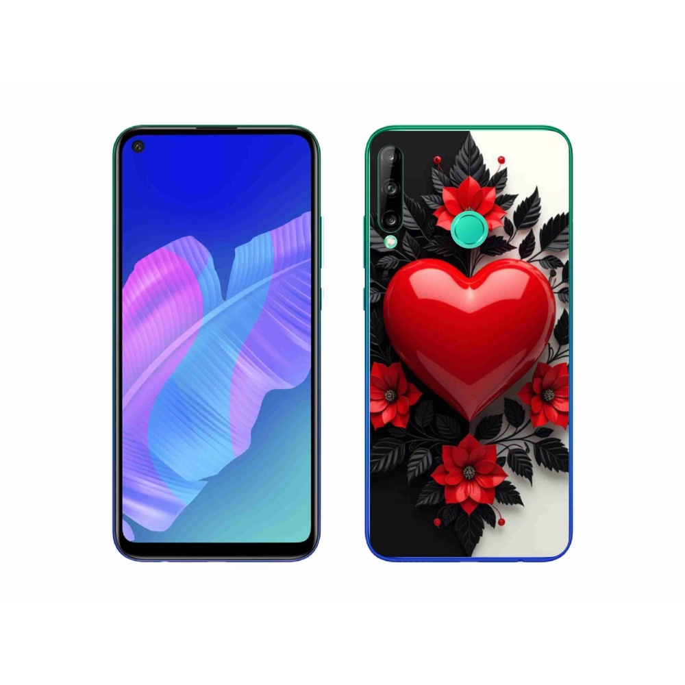Gélový kryt mmCase na Huawei P40 Lite E - červené srdce