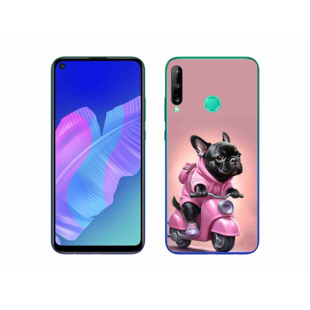 Gélový kryt mmCase na Huawei P40 Lite E - francúzsky buldoček na skútri