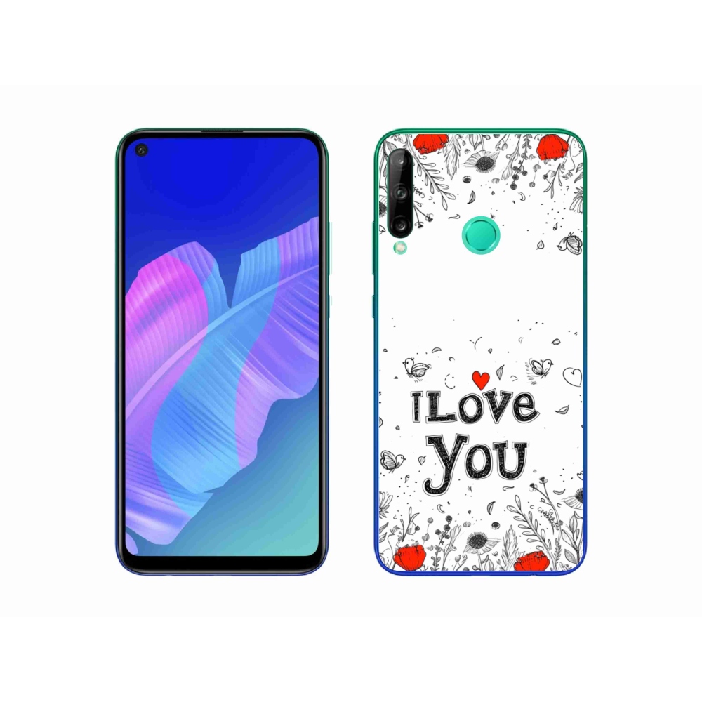 Gélový kryt mmCase na Huawei P40 Lite E - I love you biele pozadie