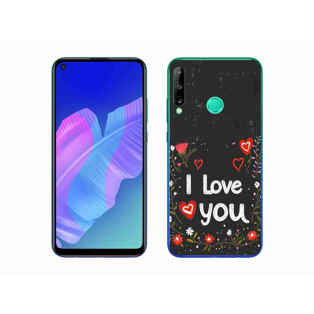 Gélový kryt mmCase na Huawei P40 Lite E - I love you čierne pozadie