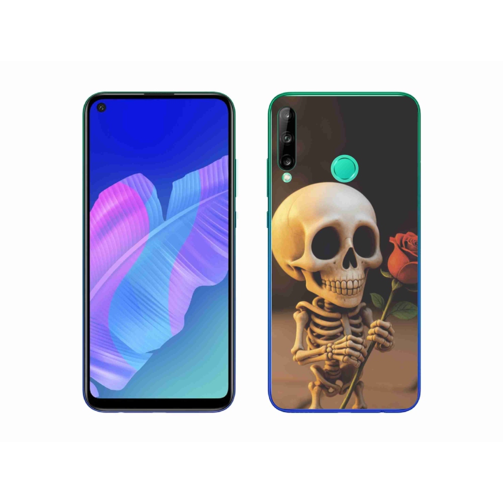 Gélový kryt mmCase na Huawei P40 Lite E - kostlivec s ružou