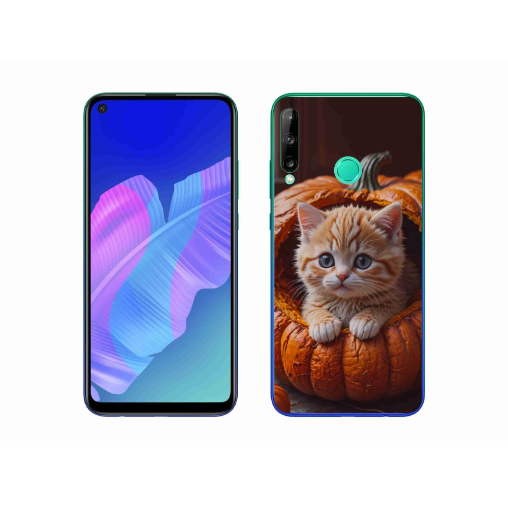 Gélový kryt mmCase na Huawei P40 Lite E - mačiatko a tekvica 2