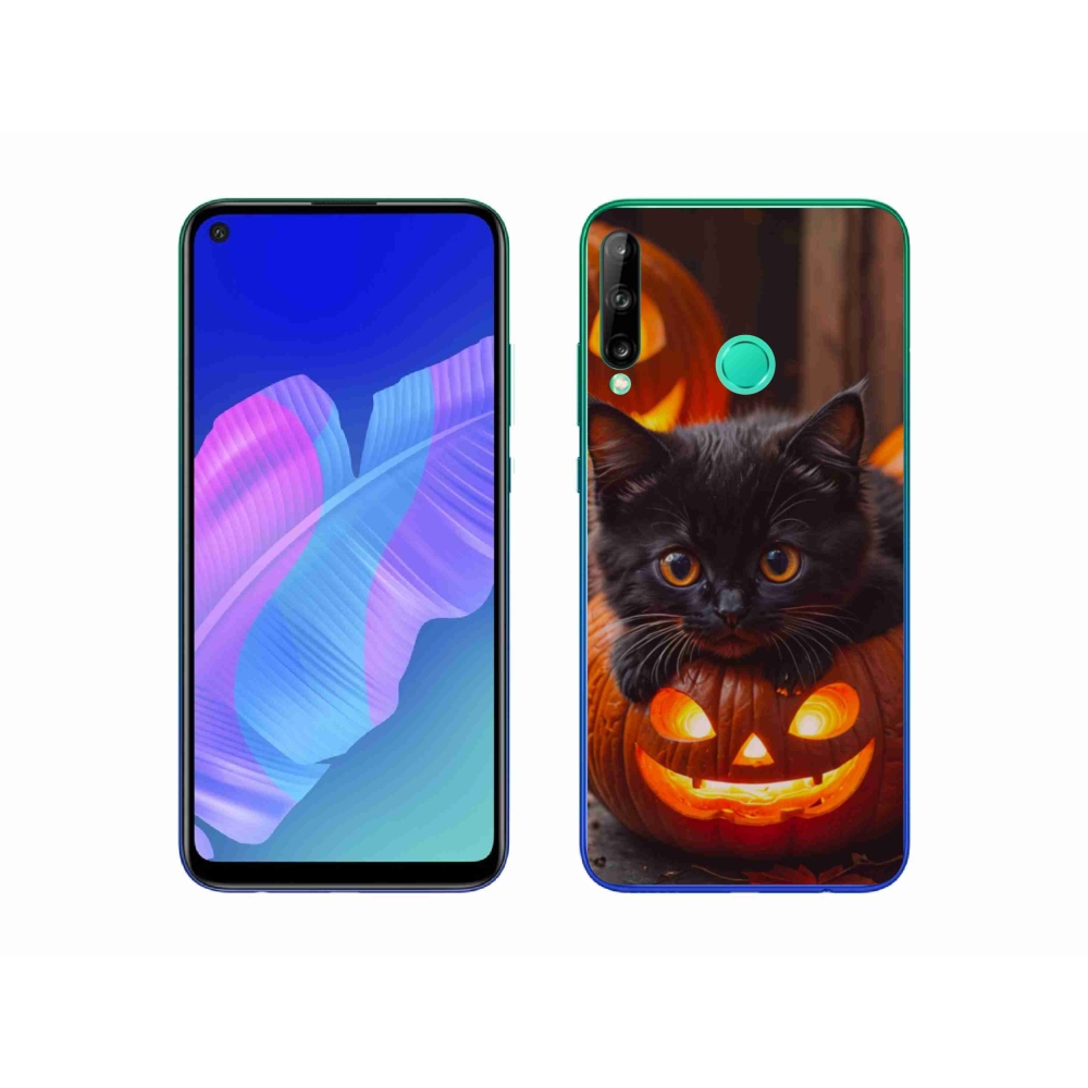 Gélový kryt mmCase na Huawei P40 Lite E - mačiatko a tekvica