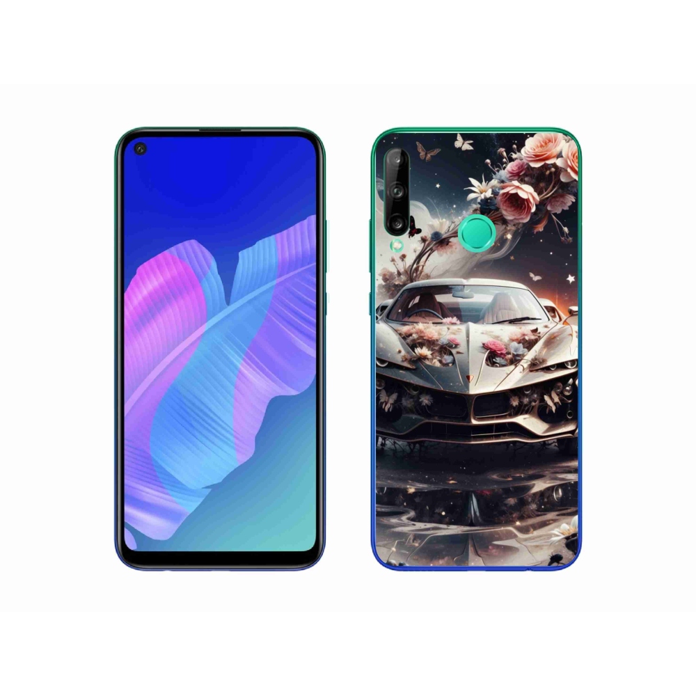 Gélový kryt mmCase na Huawei P40 Lite E - kvetinový športový automobil
