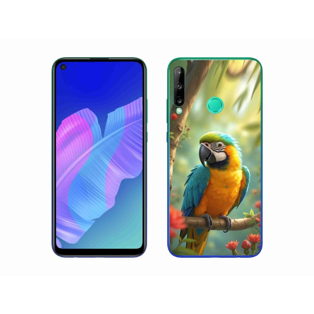 Gélový kryt mmCase na Huawei P40 Lite E - papagáj ara modrožltá