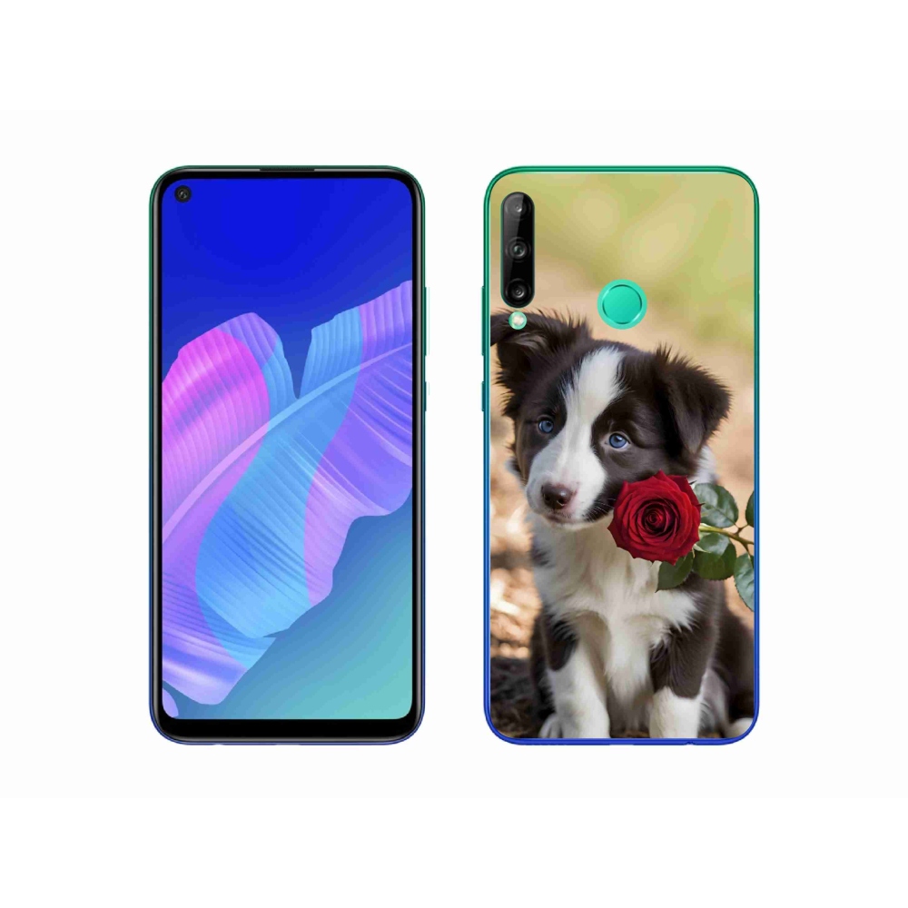 Gélový kryt mmCase na Huawei P40 Lite E - roztomilá border kólia s ružou