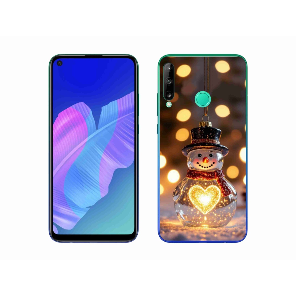 Gélový kryt mmCase na Huawei P40 Lite E - svietiaci vianočný snehuliak