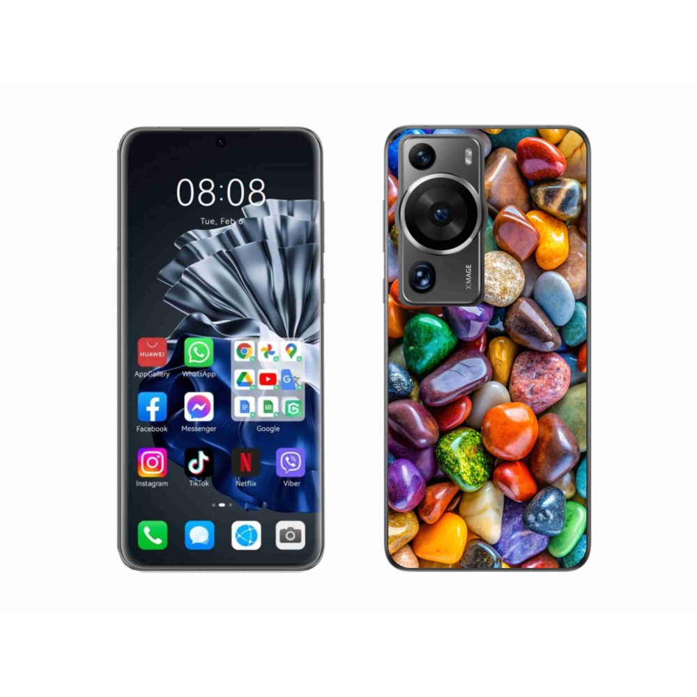 Gélový kryt mmCase na Huawei P60 Pro - farebné kamienky