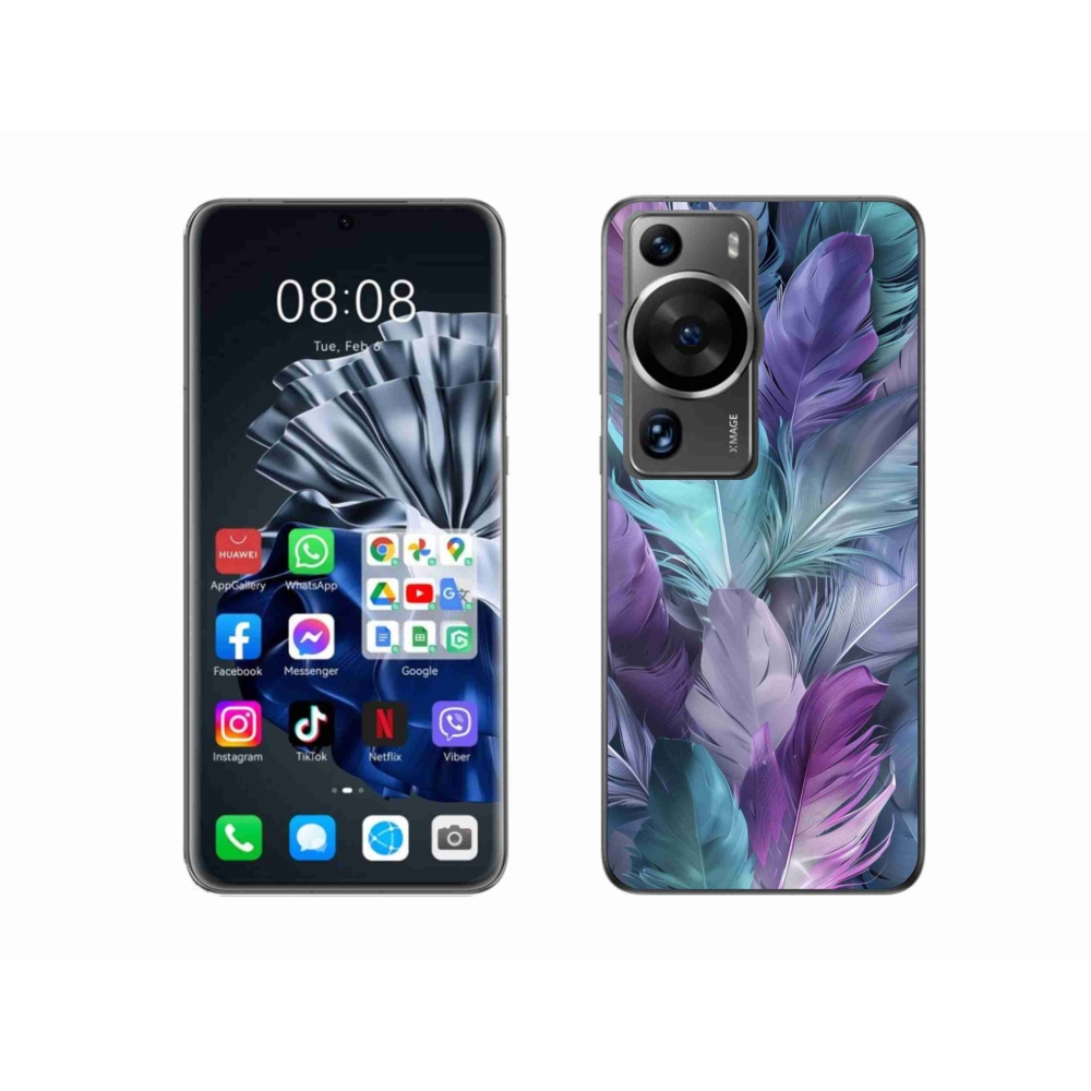 Gélový kryt mmCase na Huawei P60 Pro - farebné perie 2