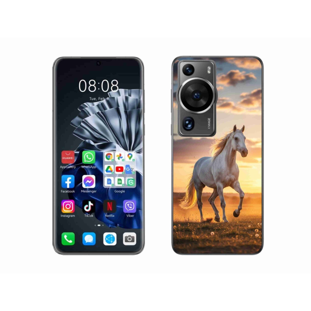 Gélový kryt mmCase na Huawei P60 Pro - bežiaci biely kôň 2