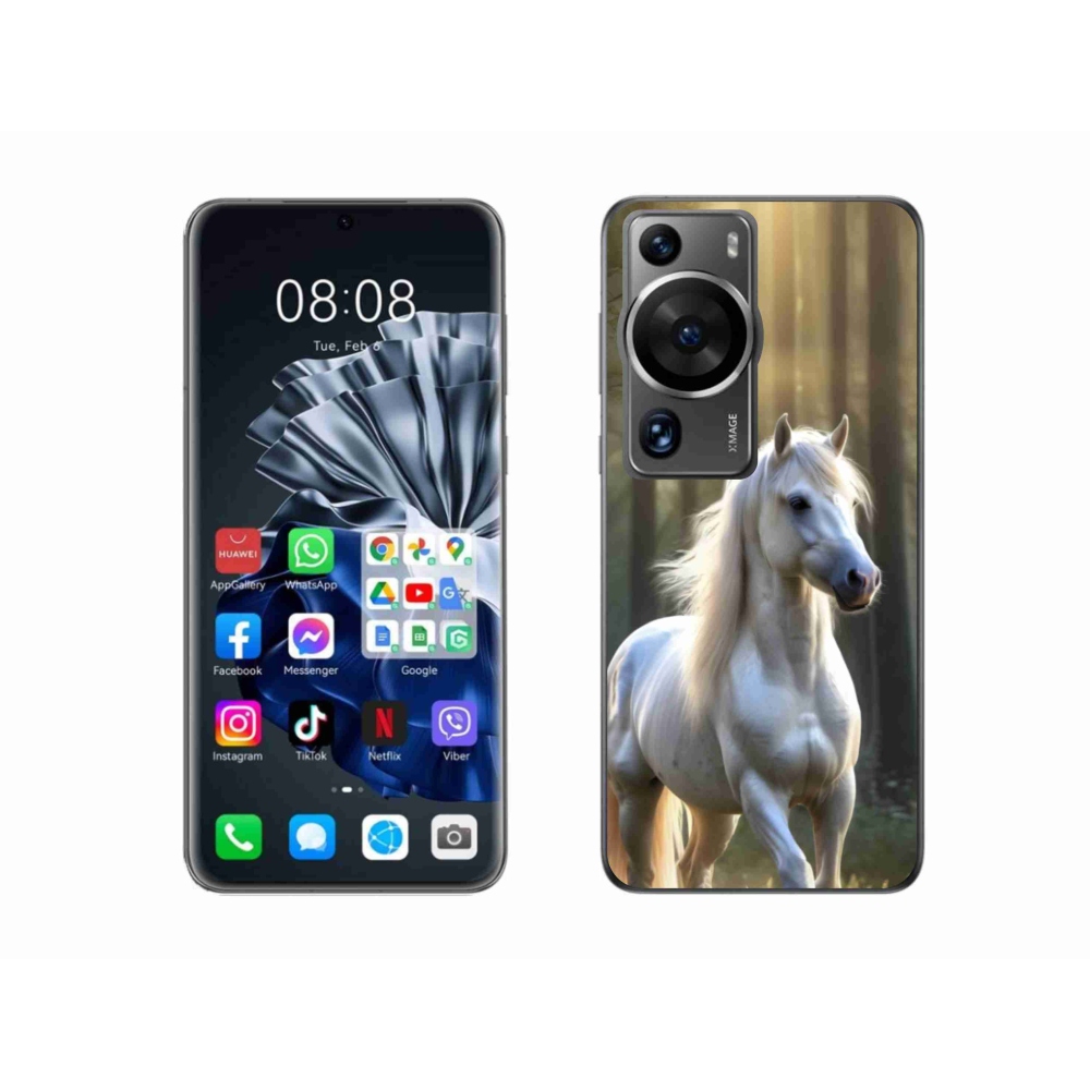 Gélový kryt mmCase na Huawei P60 Pro - biely kôň 3