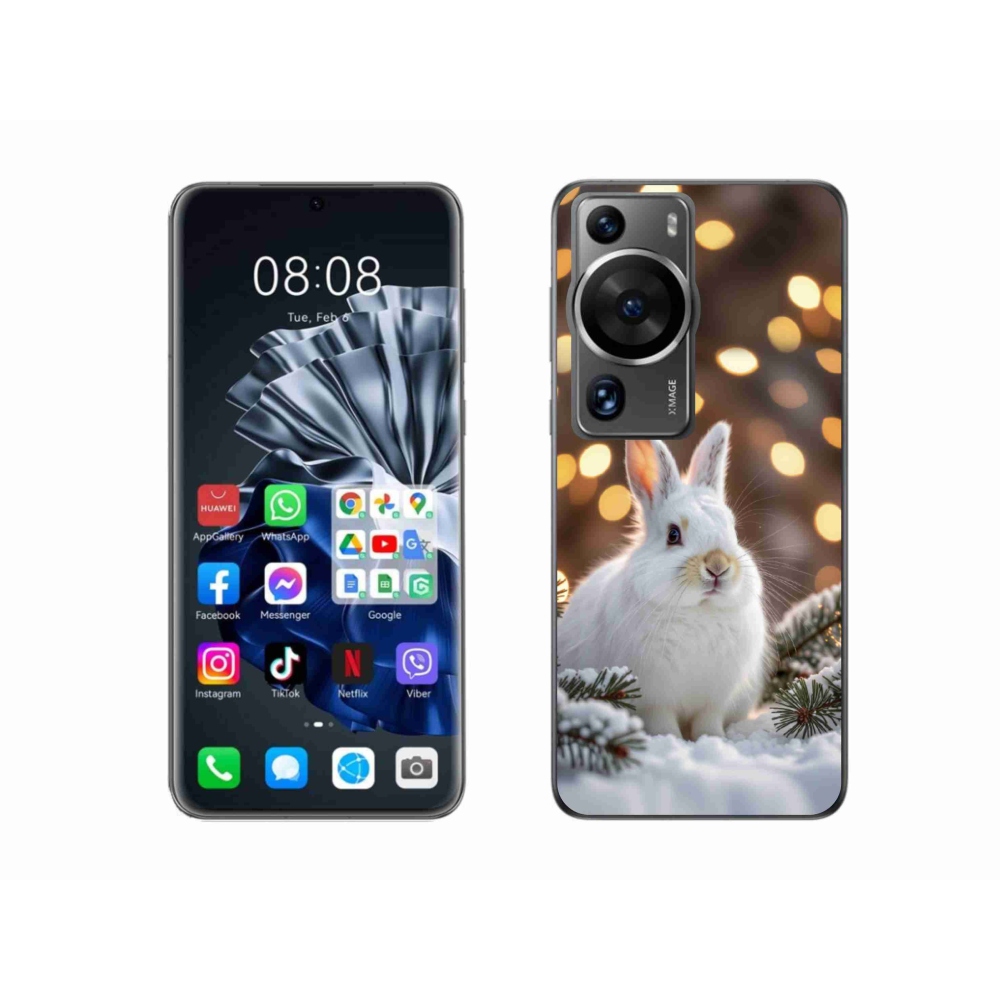 Gélový kryt mmCase na Huawei P60 Pro - biely zajac