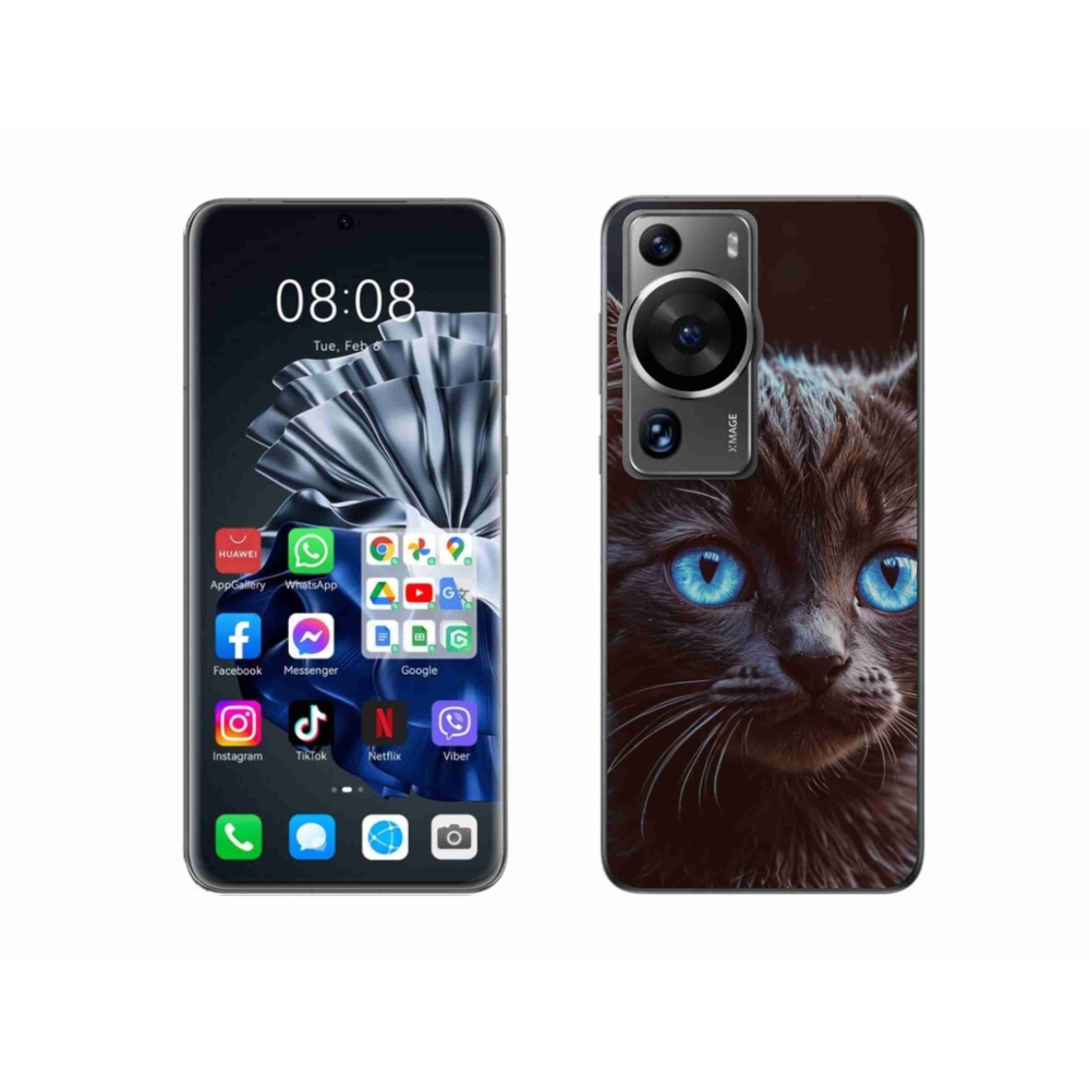 Gélový kryt mmCase na Huawei P60 Pro - čierne mačiatko 2