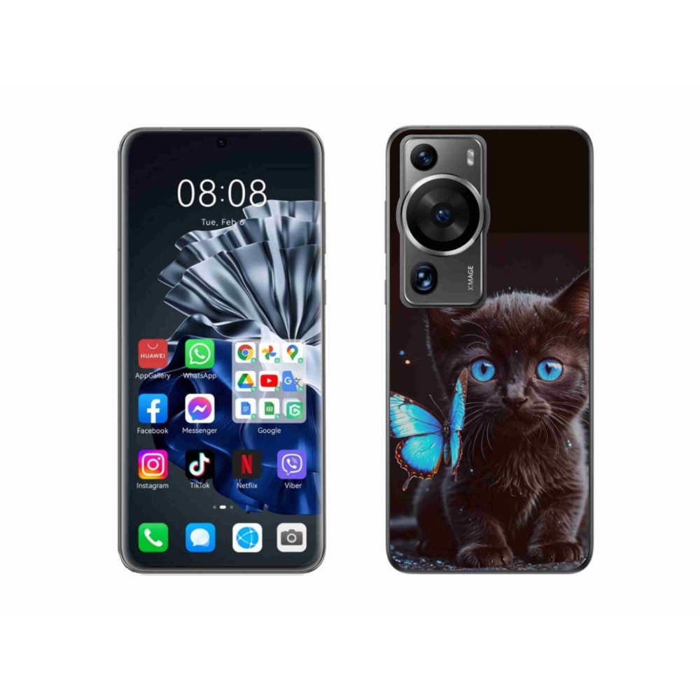 Gélový kryt mmCase na Huawei P60 Pro - čierne mačiatko 3