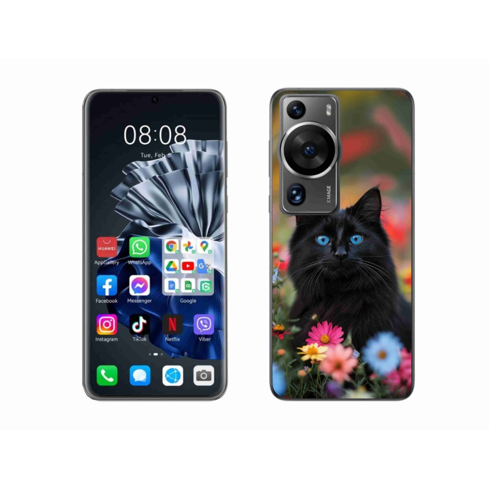 Gélový kryt mmCase na Huawei P60 Pro - čierne mačiatko 4