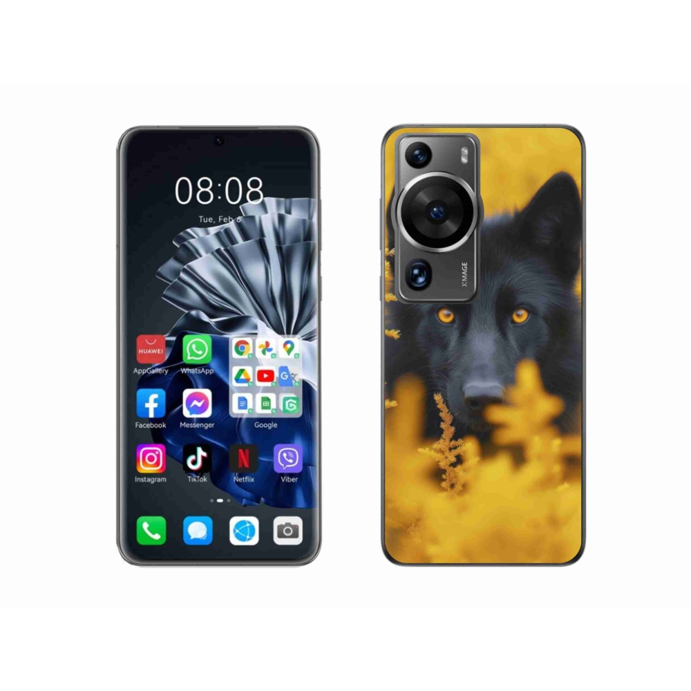 Gélový kryt mmCase na Huawei P60 Pro - čierny vlk 2