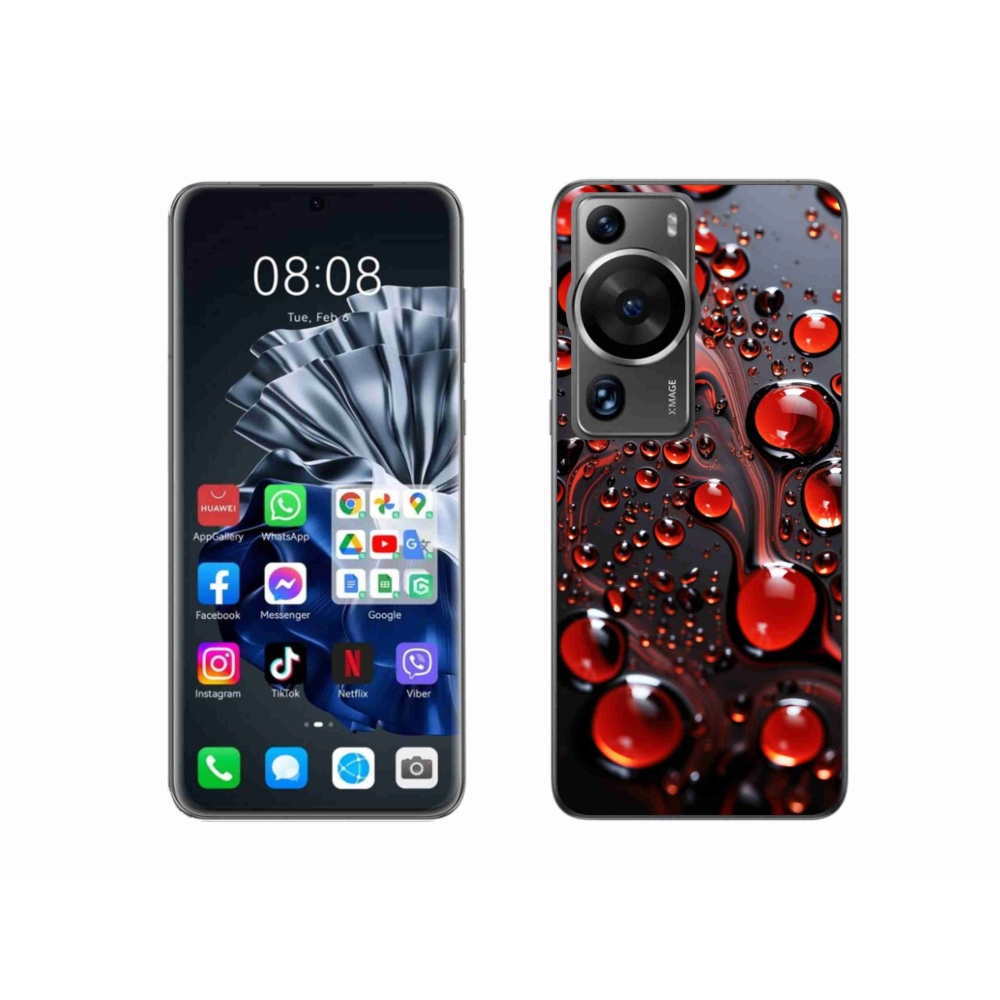 Gélový kryt mmCase na Huawei P60 Pro - červené kvapky 2