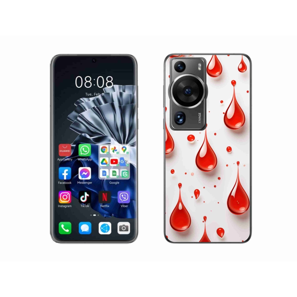 Gélový kryt mmCase na Huawei P60 Pro - červené kvapky