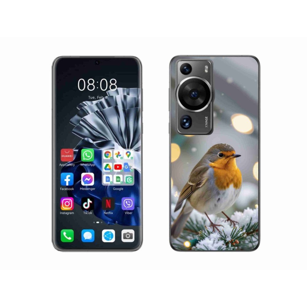Gélový kryt mmCase na Huawei P60 Pro - červienka v zime