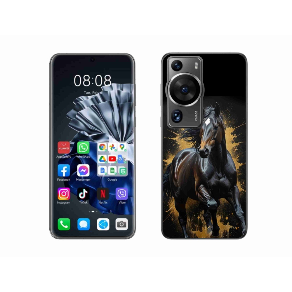 Gélový kryt mmCase na Huawei P60 Pro - elegantný čierny žrebec