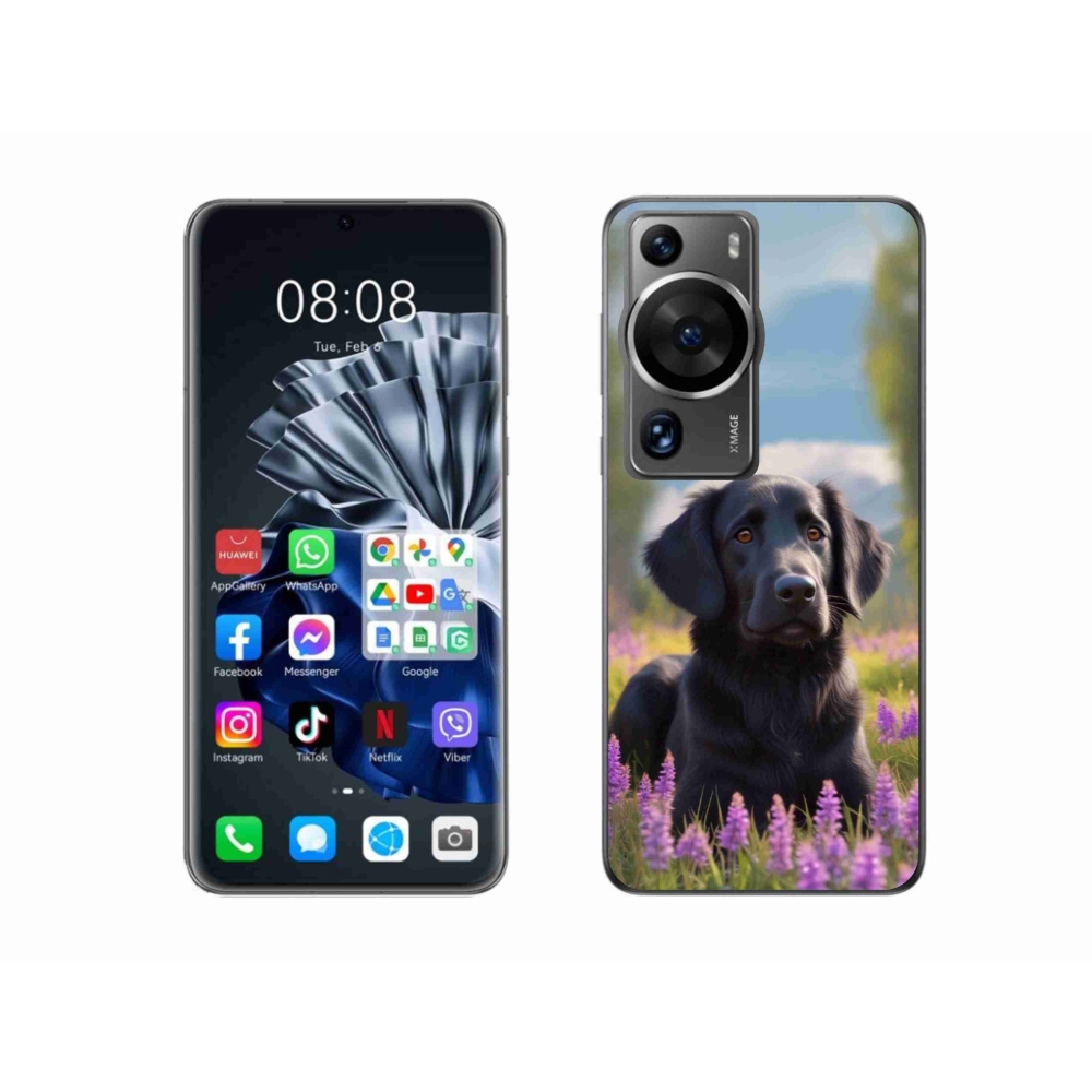 Gélový kryt mmCase na Huawei P60 Pro - elegantný čierny retriever