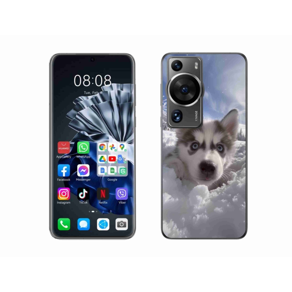 Gélový kryt mmCase na Huawei P60 Pro - husky v snehu