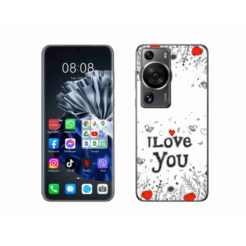 Gélový kryt mmCase na Huawei P60 Pro - I love you biele pozadie