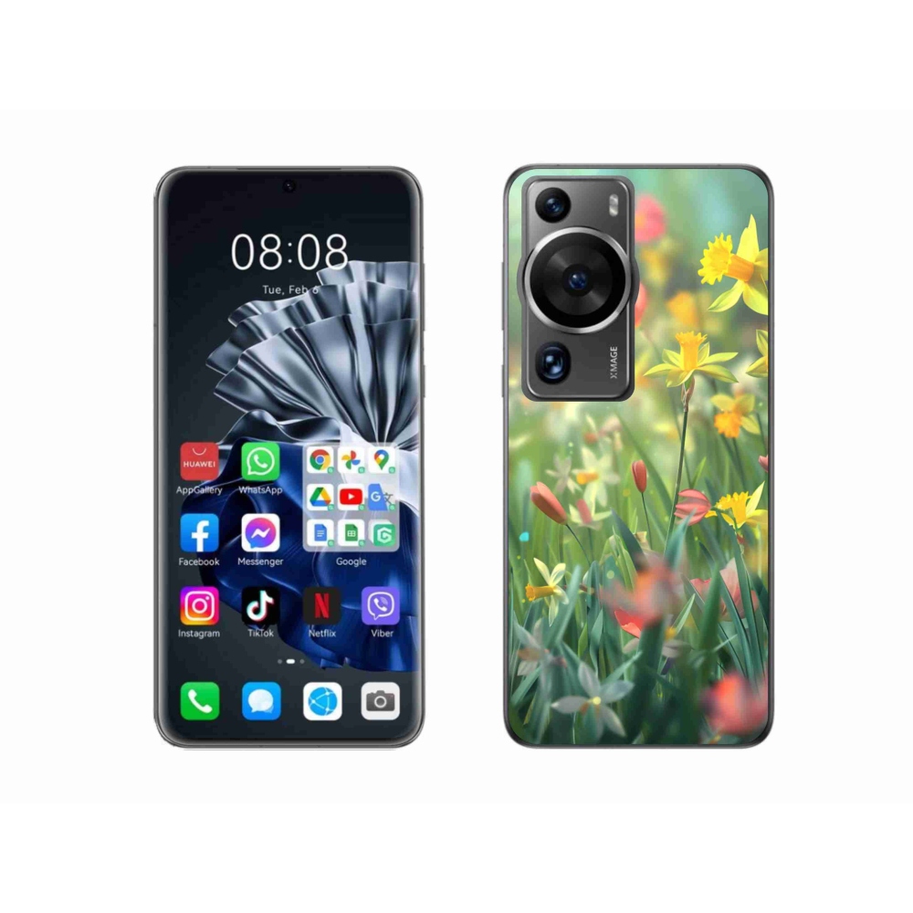 Gélový kryt mmCase na Huawei P60 Pro - jarné kvety