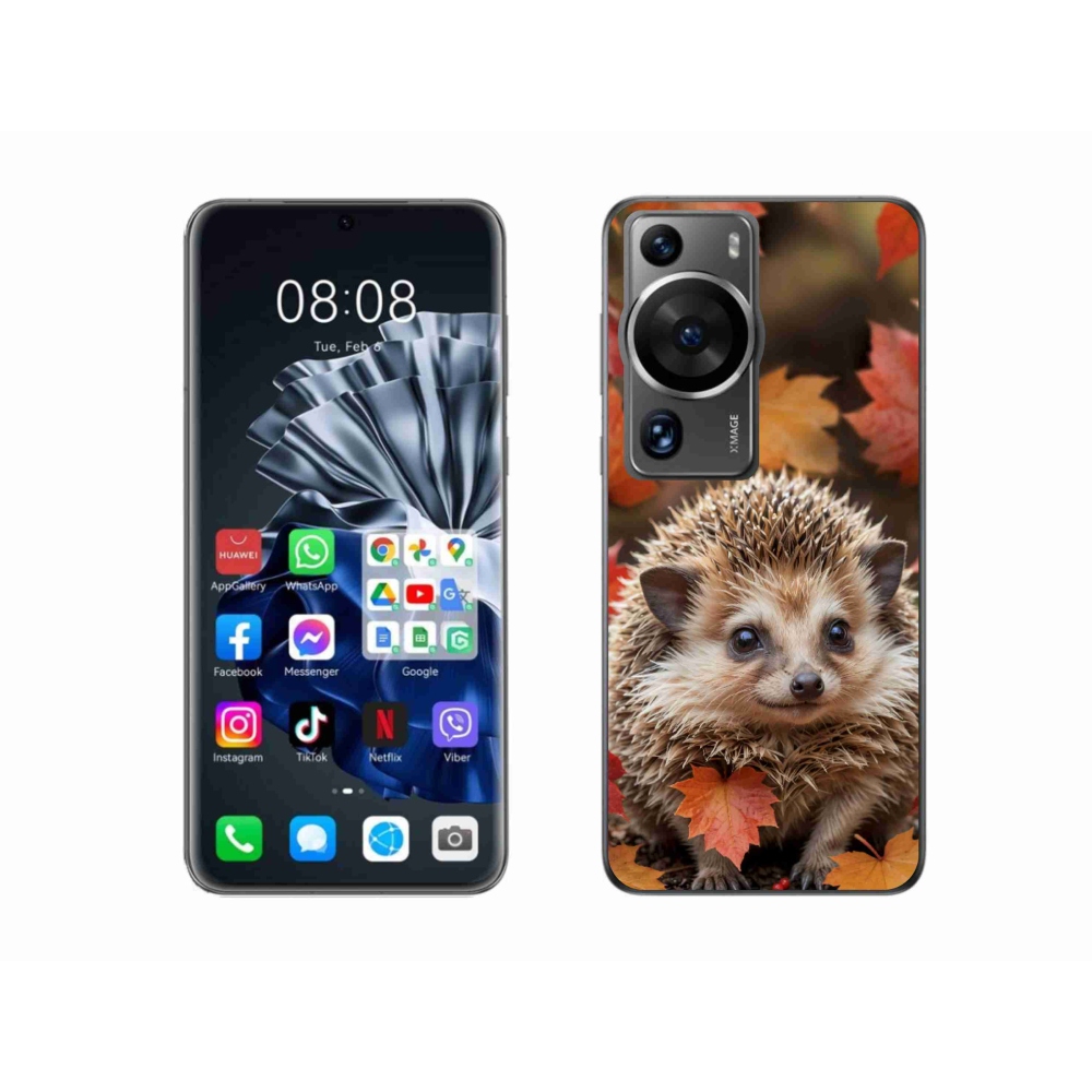 Gélový kryt mmCase na Huawei P60 Pro - ježko v lístia