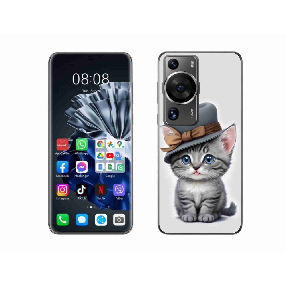 Gélový kryt mmCase na Huawei P60 Pro - mačiatko s klobúkom