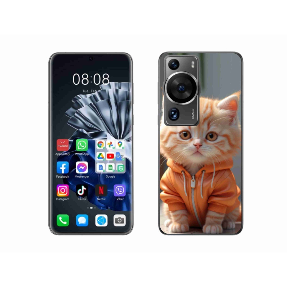 Gélový kryt mmCase na Huawei P60 Pro - mačiatko v mikine