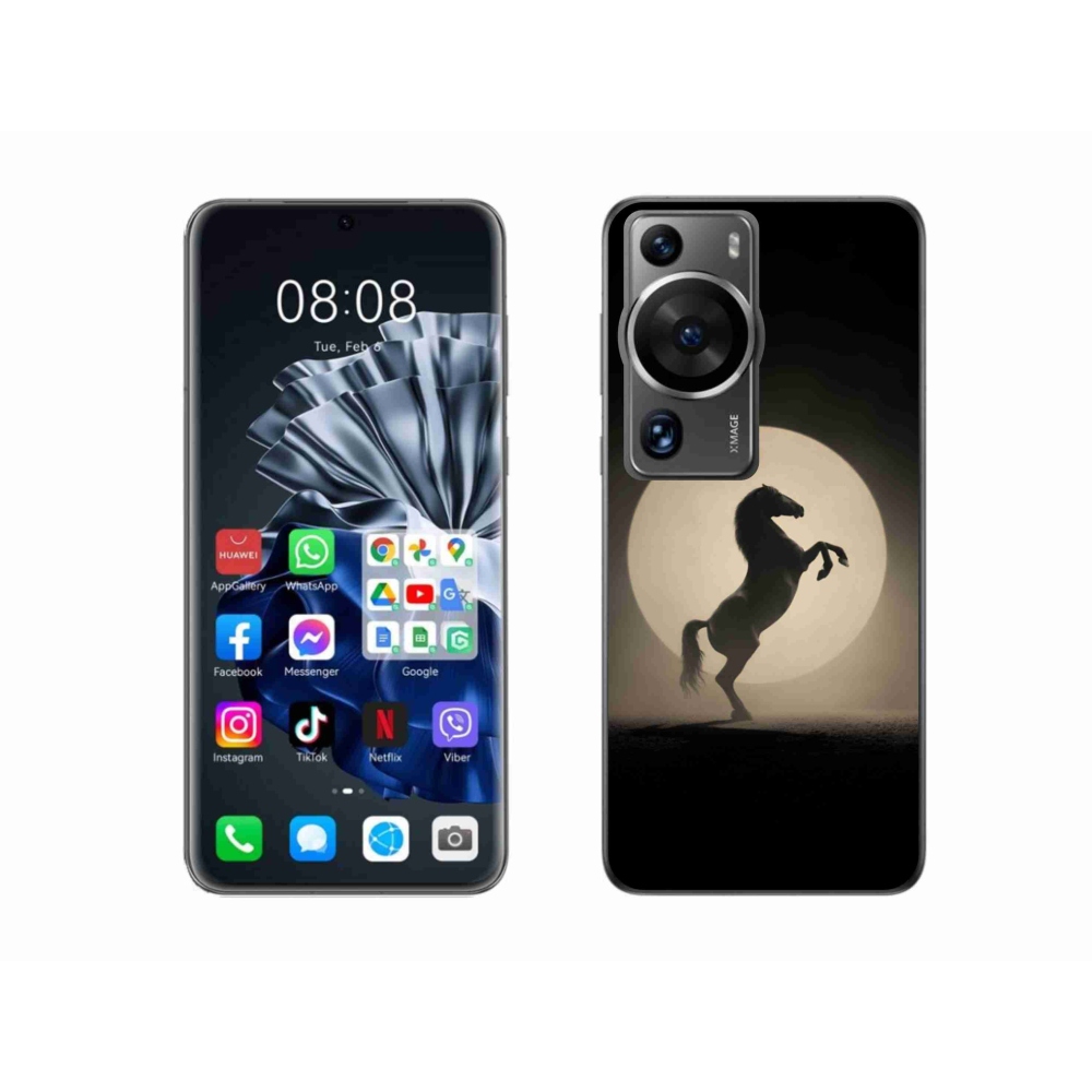 Gélový kryt mmCase na Huawei P60 Pro - kôň v siluete