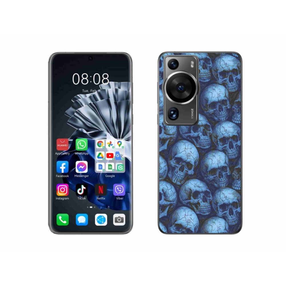 Gélový kryt mmCase na Huawei P60 Pro - lebky