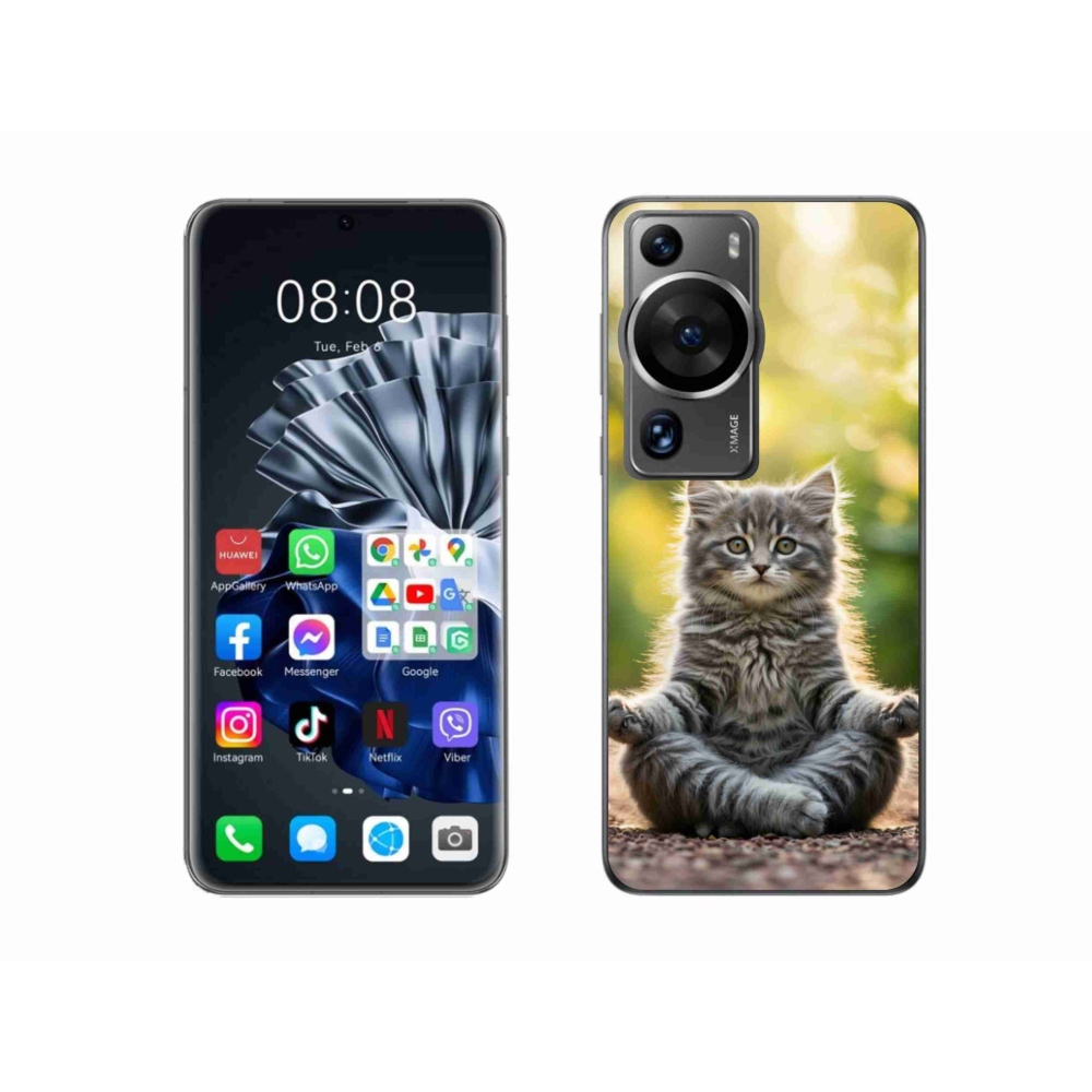 Gélový kryt mmCase na Huawei P60 Pro - meditujúce mačiatko