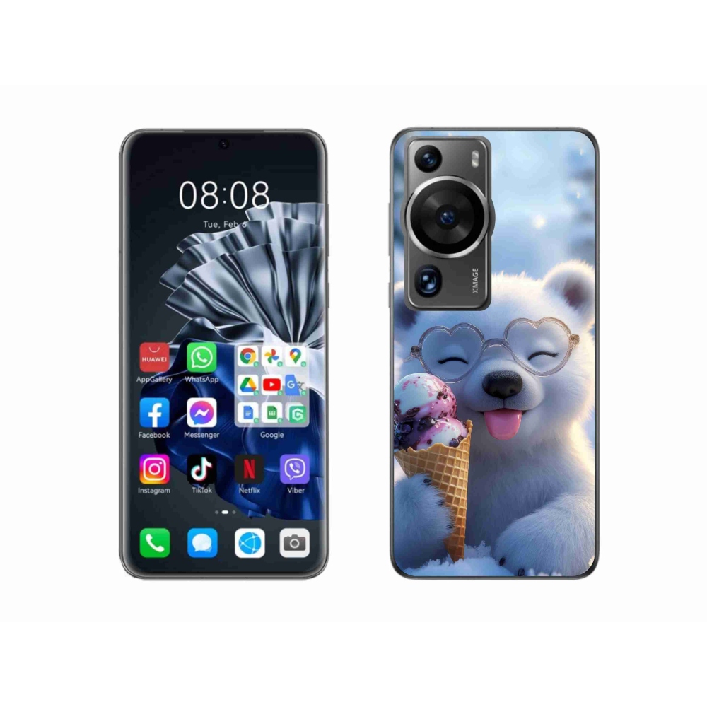 Gélový kryt mmCase na Huawei P60 Pro - medvedík so zmrzlinou