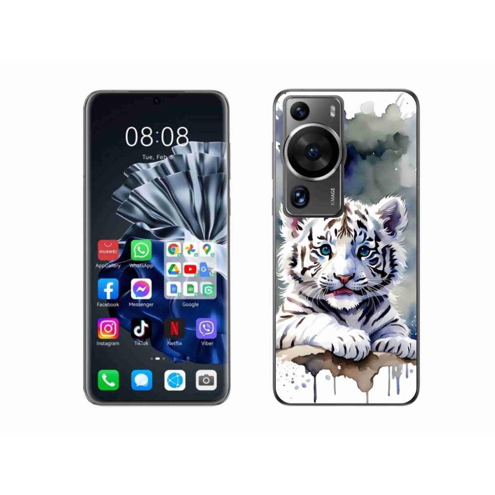 Gélový kryt mmCase na Huawei P60 Pro - mláďa bieleho tigra
