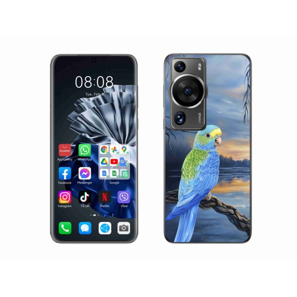 Gélový kryt mmCase na Huawei P60 Pro - modrý papagáj