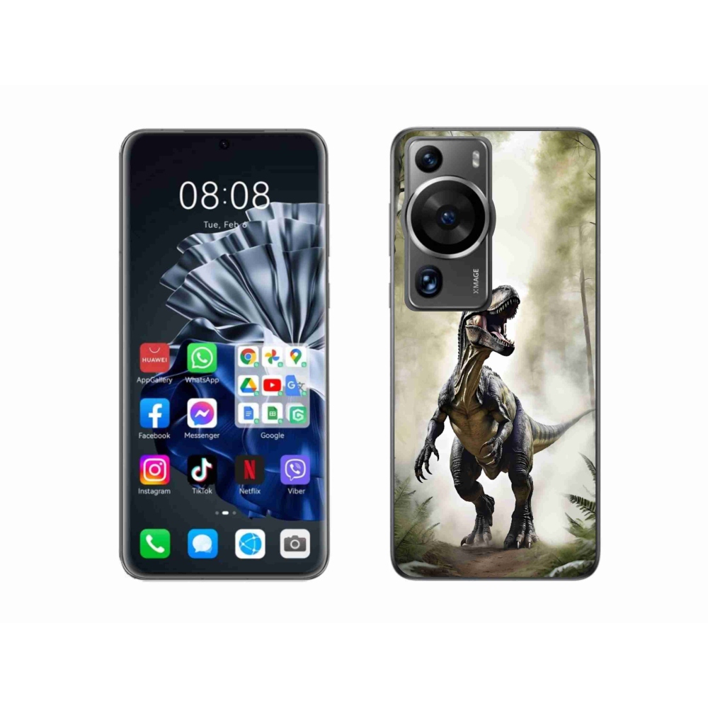 Gélový kryt mmCase na Huawei P60 Pro - naštvaný T-Rex