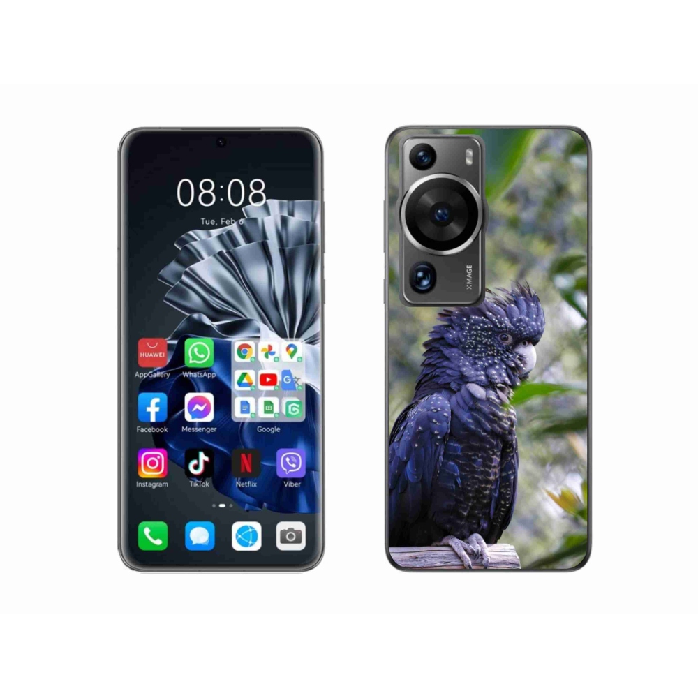 Gélový kryt mmCase na Huawei P60 Pro - papagáj kakadu čierny