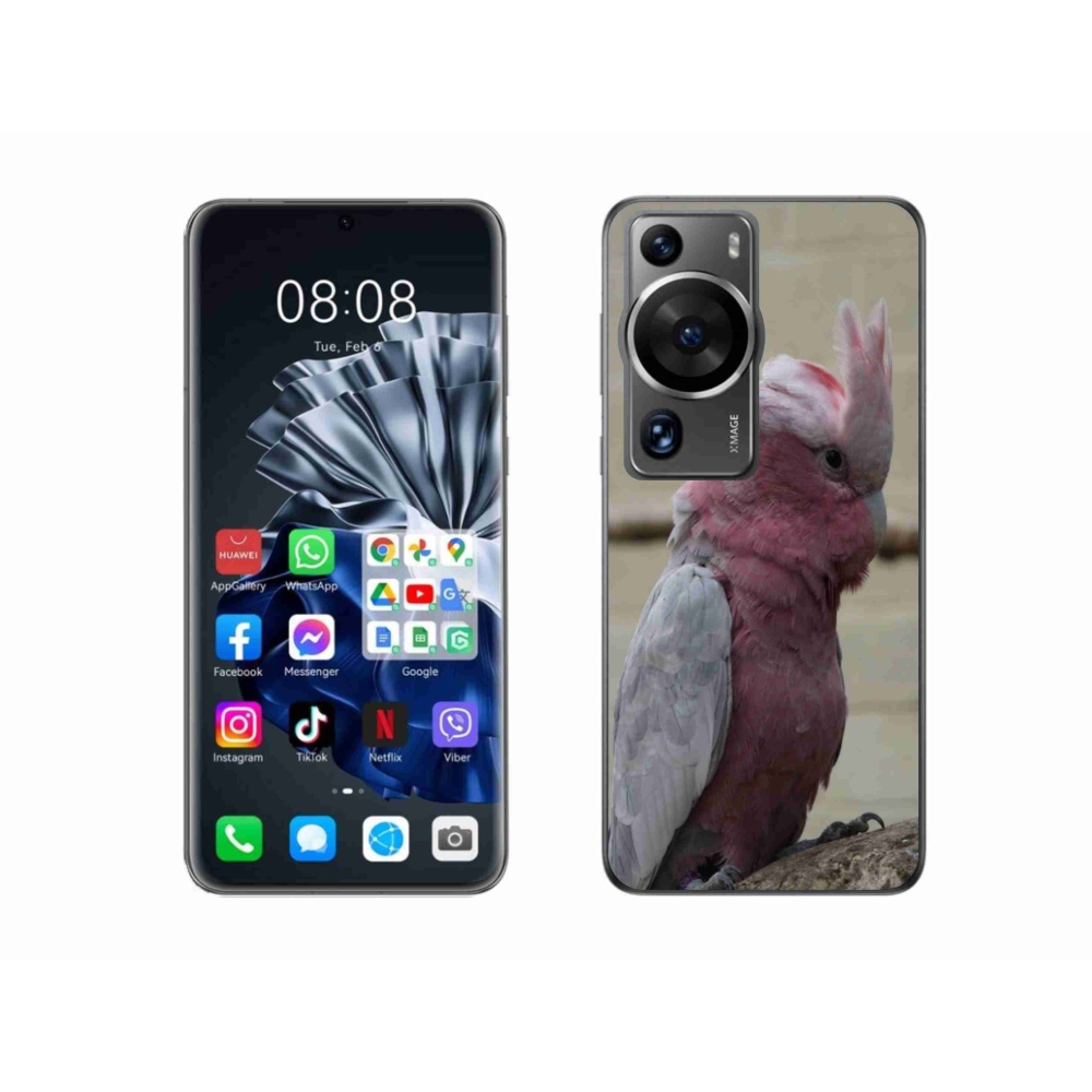 Gélový kryt mmCase na Huawei P60 Pro - papagáj kakadu ružový