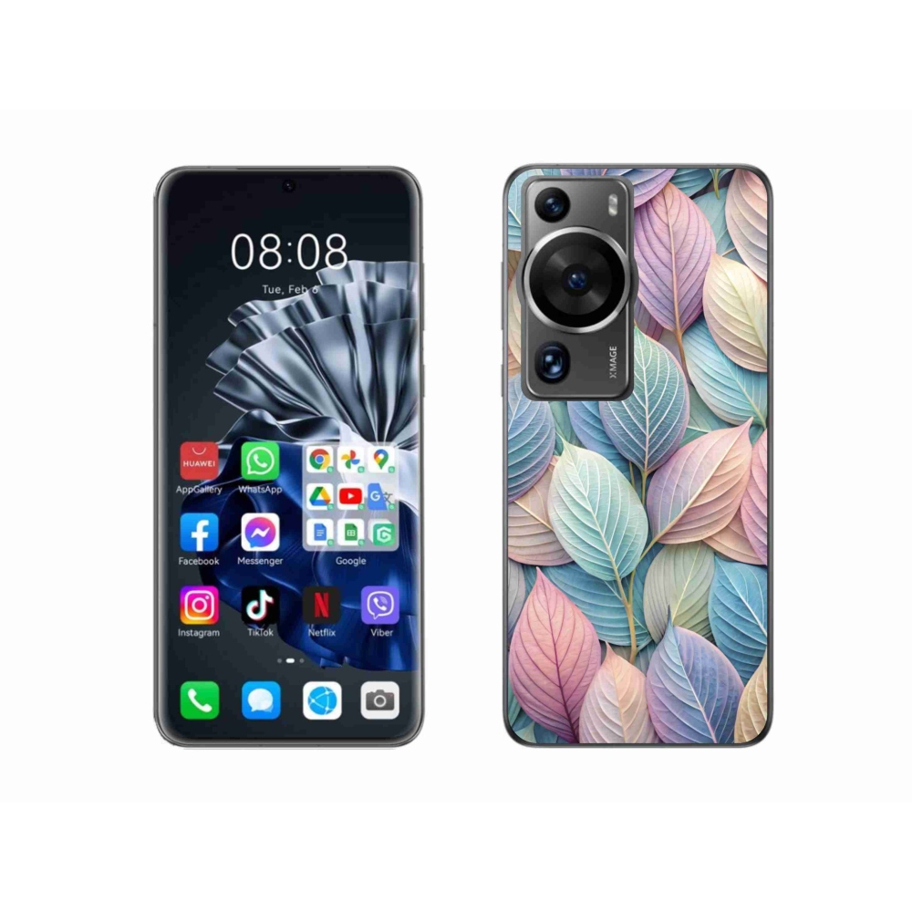 Gélový kryt mmCase na Huawei P60 Pro - pastelové listy