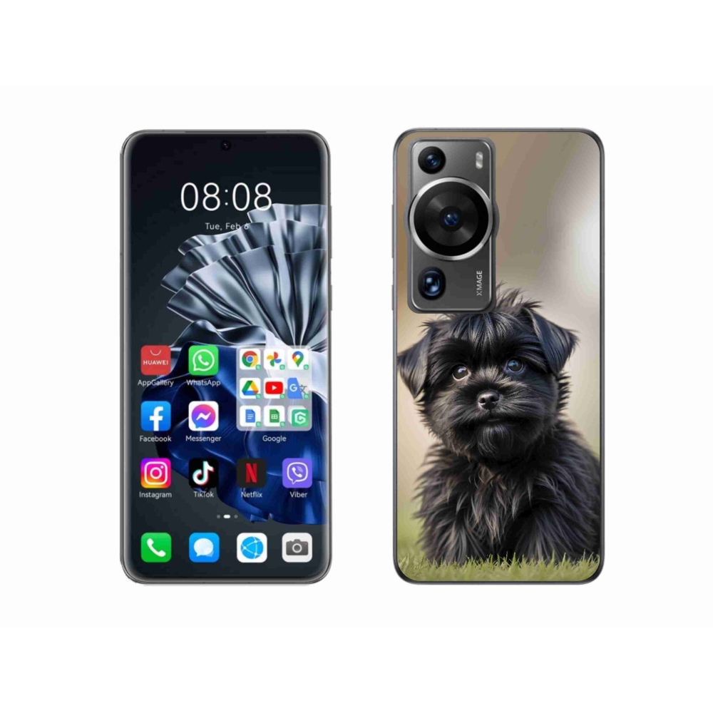 Gélový kryt mmCase na Huawei P60 Pro - roztomilý čierny psík