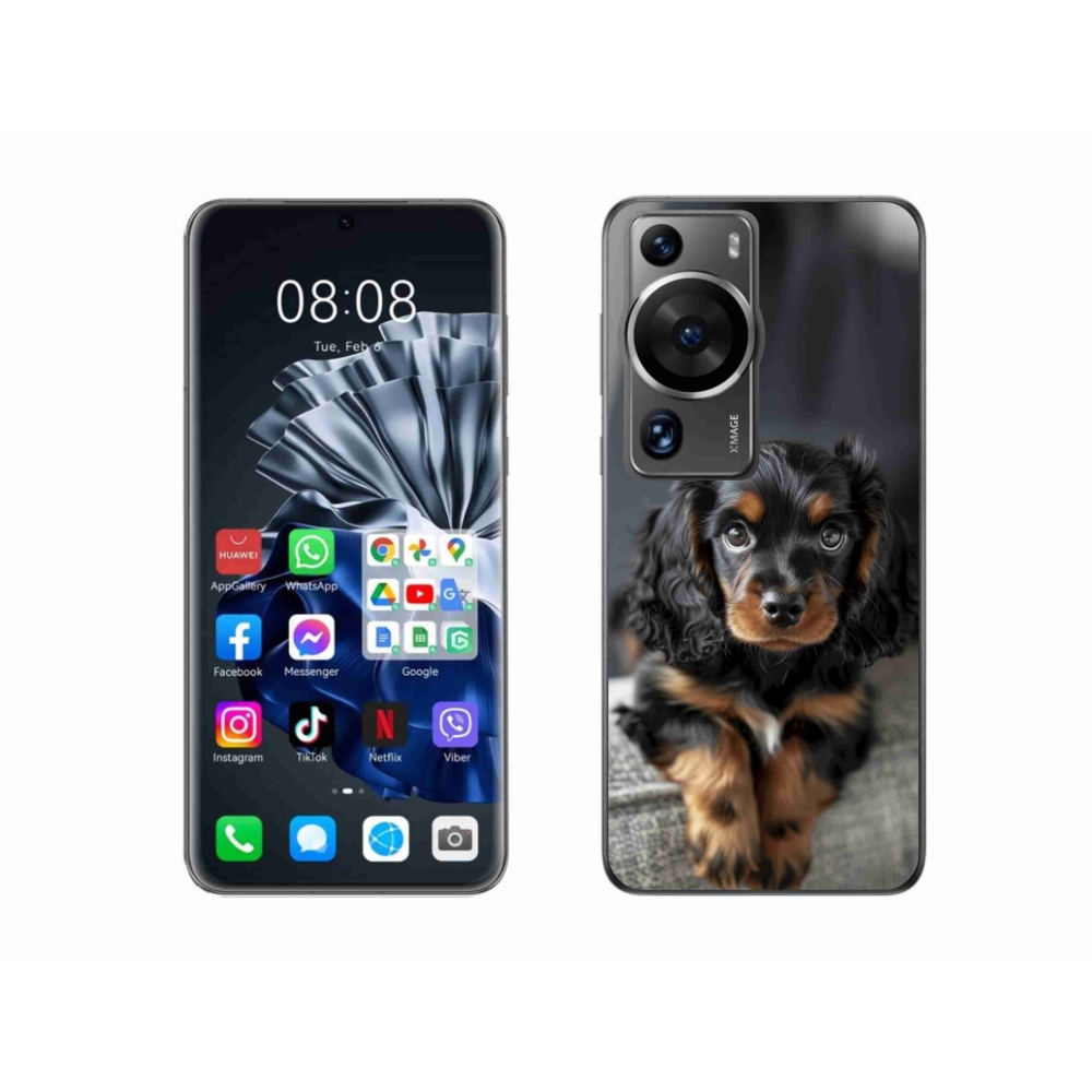 Gélový kryt mmCase na Huawei P60 Pro - roztomilý dlhosrstý jazvečík