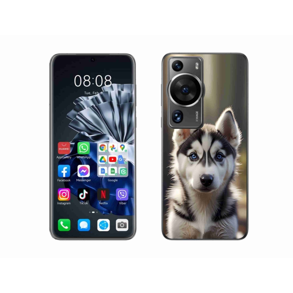 Gélový kryt mmCase na Huawei P60 Pro - roztomilý sibírsky husky