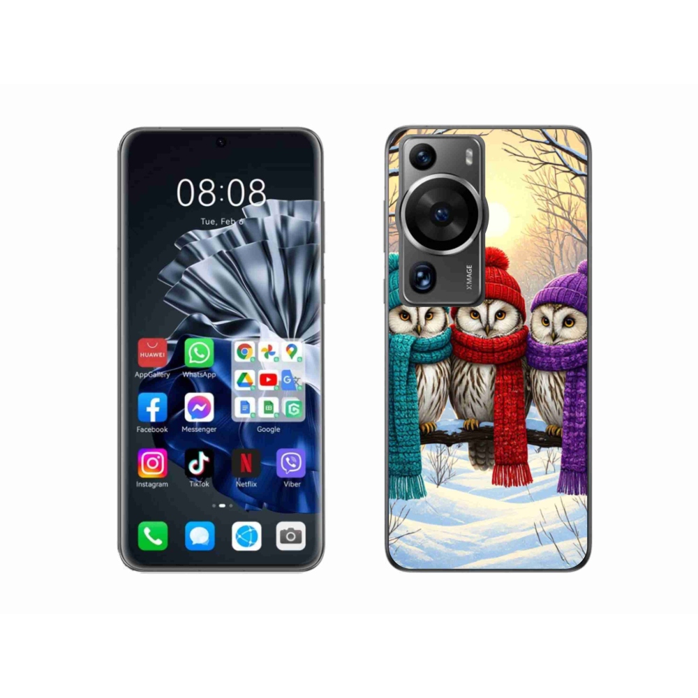 Gélový kryt mmCase na Huawei P60 Pro - soví priatelia