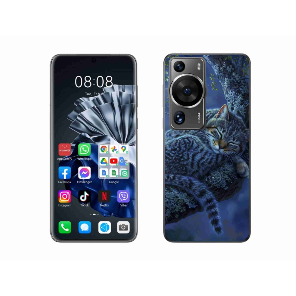 Gélový kryt mmCase na Huawei P60 Pro - spiaca mačka