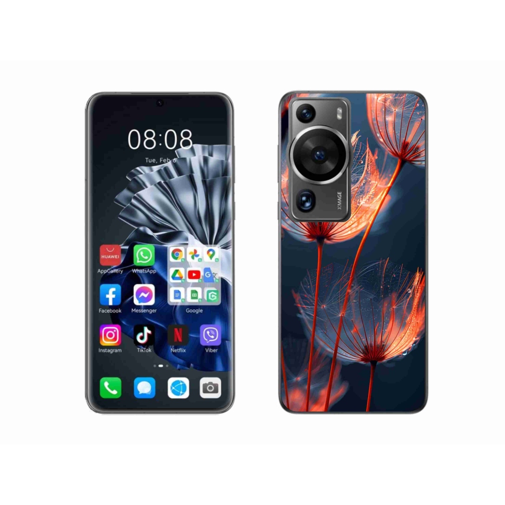 Gélový kryt mmCase na Huawei P60 Pro - svetielkujúce páperie