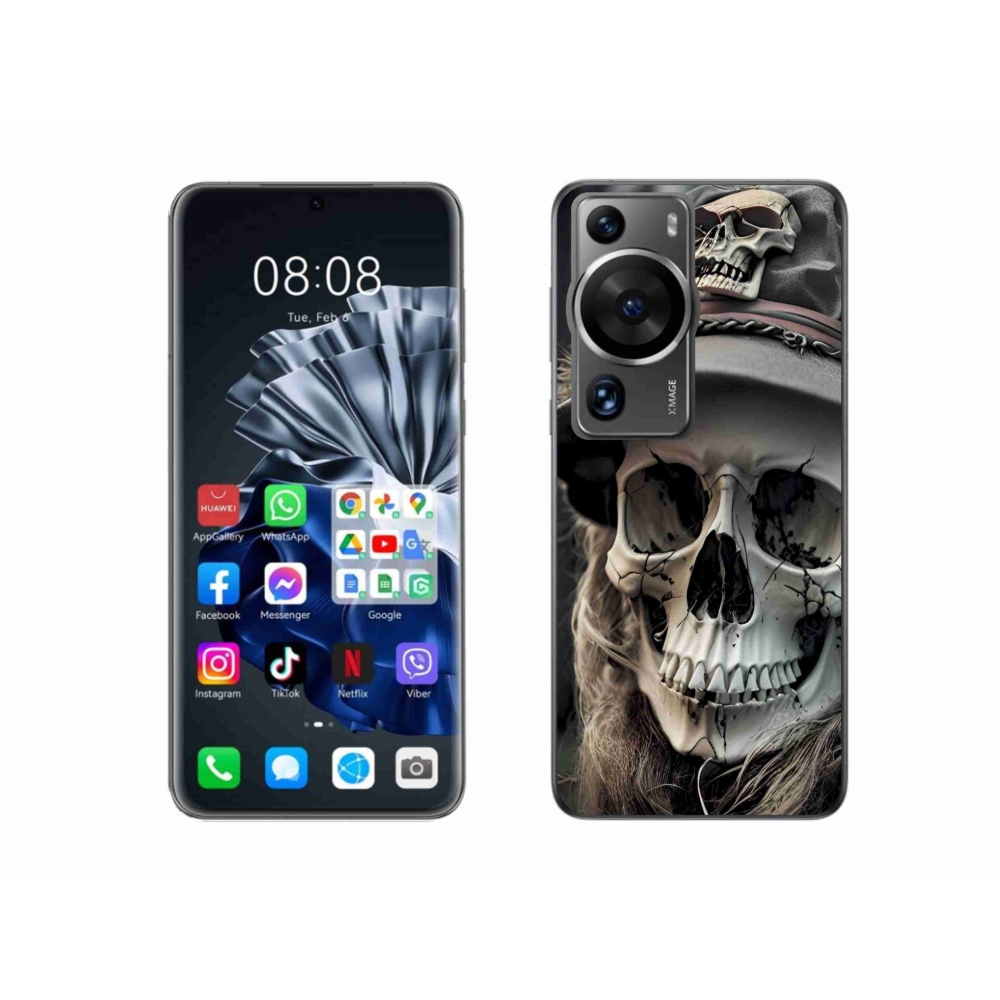 Gélový kryt mmCase na Huawei P60 Pro - temná lebka