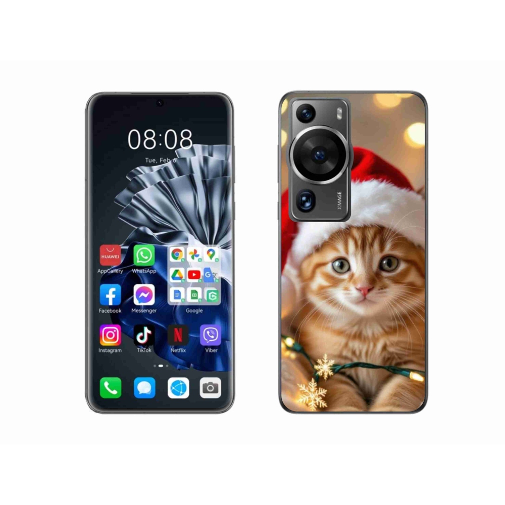 Gélový kryt mmCase na Huawei P60 Pro - vianočné mačiatko